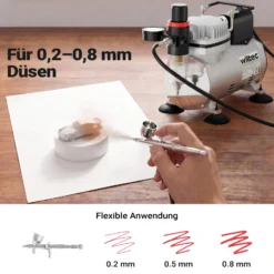 Airbrush Kompressor AF18-2 Membrankompressor 4 bar Abschaltautomatik Manometer