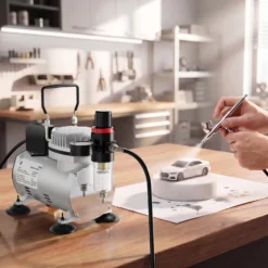 Airbrush Kompressor AF18-2 Membrankompressor 4 bar Abschaltautomatik Manometer