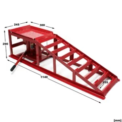 Auffahrrampe mit hydraulischem Wagenheber 2000kg höhenverstellbar Reifenbreite bis 225mm
