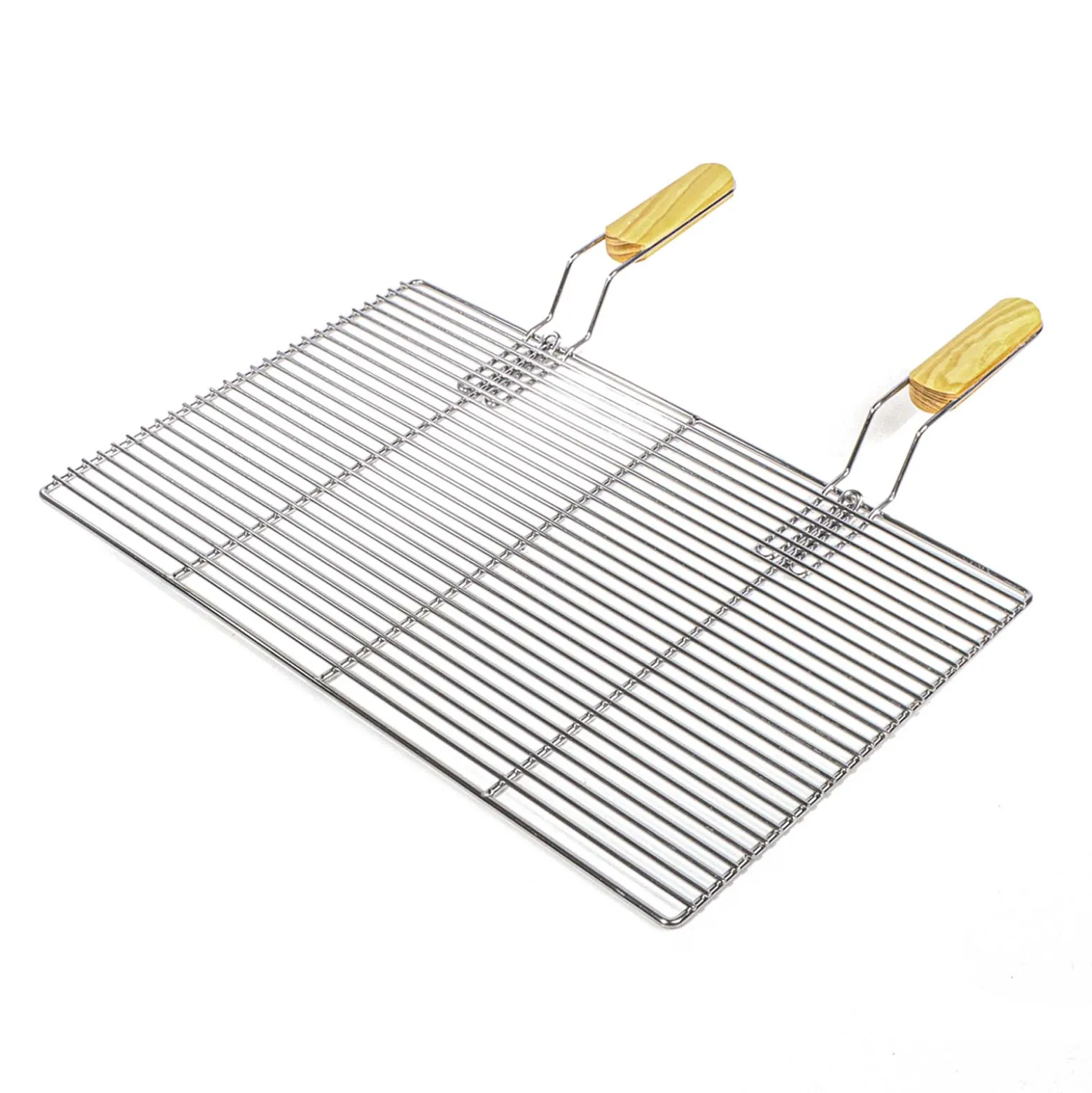 BBQ Grillrost Eckig 67x40cm aus Hochwertigem Edelstahl mit Handgriffen für Gasgrill, Kugelgrill usw.