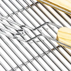 BBQ Grillrost Eckig 67x40cm aus Hochwertigem Edelstahl mit Handgriffen für Gasgrill, Kugelgrill usw.