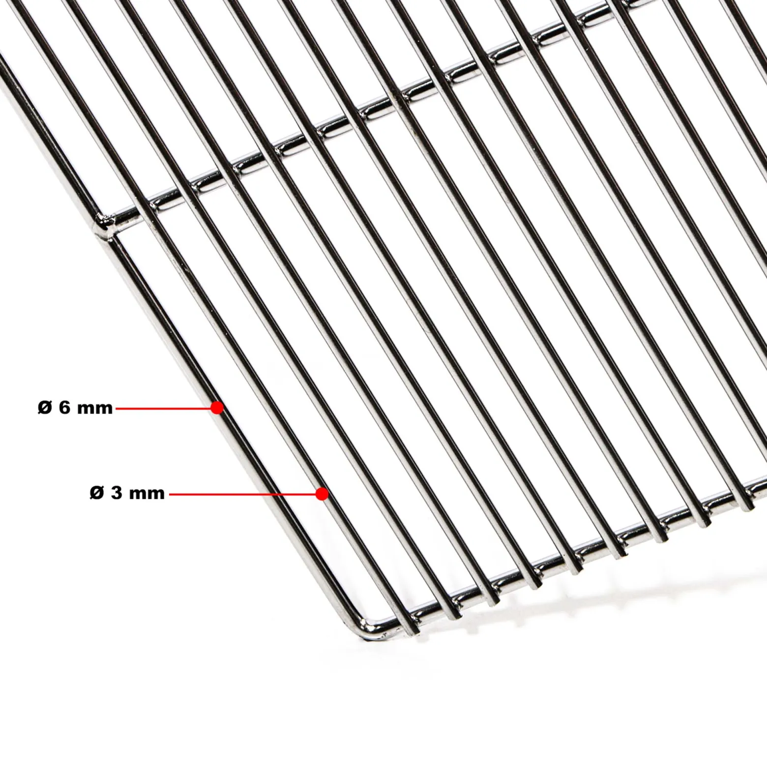 BBQ Grillrost Eckig 67x40cm aus Hochwertigem Edelstahl mit Handgriffen für Gasgrill, Kugelgrill usw.