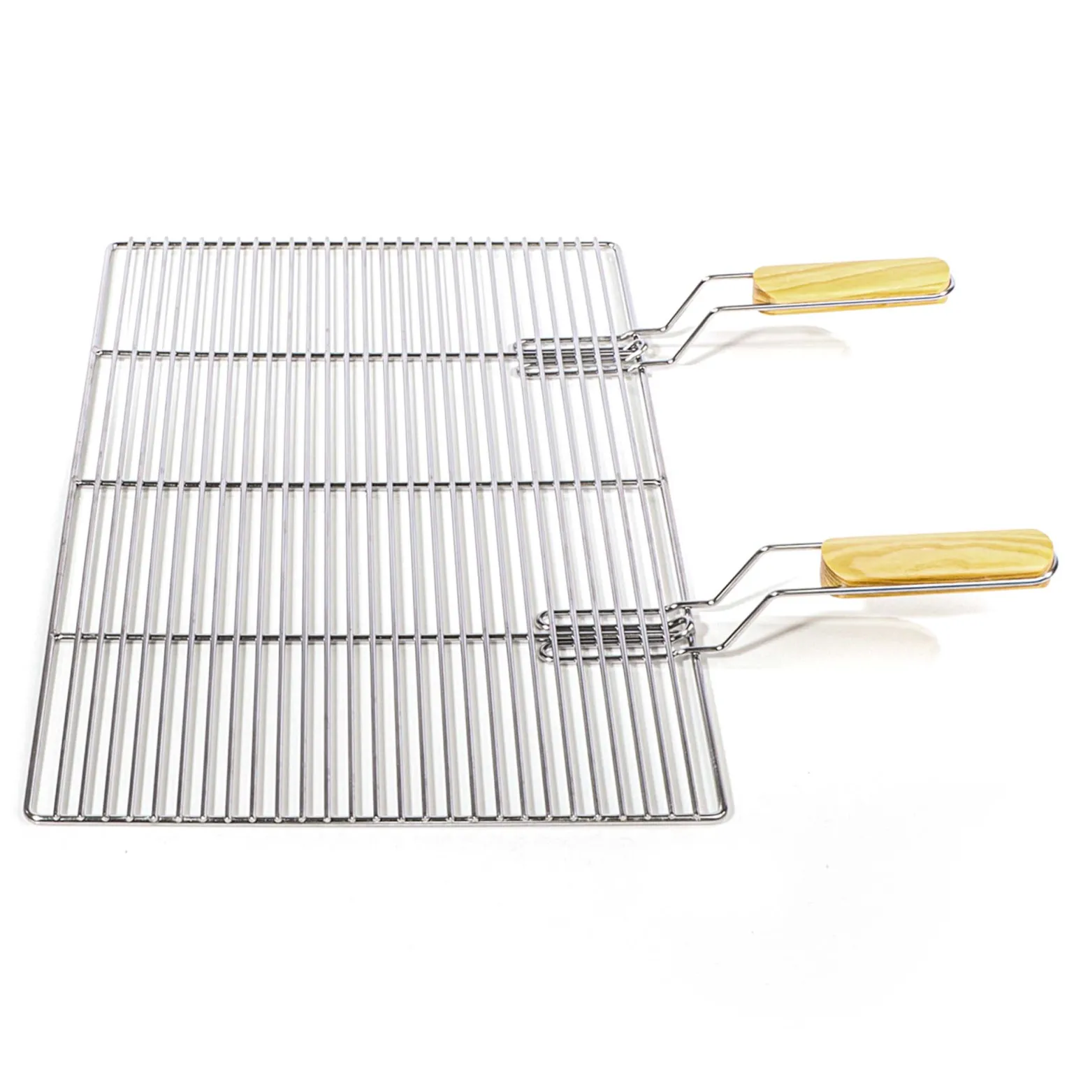 BBQ Grillrost Eckig 67x40cm aus Hochwertigem Edelstahl mit Handgriffen für Gasgrill, Kugelgrill usw.