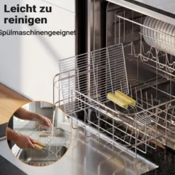 BBQ Grillrost Eckig 54x34cm aus Hochwertigem Edelstahl mit Handgriffen für Gasgrill, Kugelgrill usw.