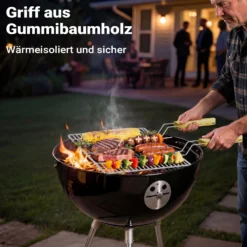 BBQ Grillrost Eckig 54x34cm aus Hochwertigem Edelstahl mit Handgriffen für Gasgrill, Kugelgrill usw.
