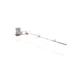 BBQ Grillspieß 97cm 230V aus Edelstahl, inkl. 2 Fleischklammern, Drehspieß Rôtisserie