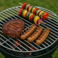 Edelstahl Grillrost rund 64,5 cm rostfrei für Holzkohlegrill, Gasgrill, Schwenkgrill