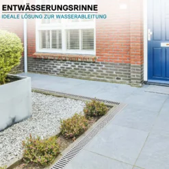 Entwässerungsrinne 1m Abdeckrost 1,5t verzinkt Ablaufrinne Abwasserrinne Abwasser