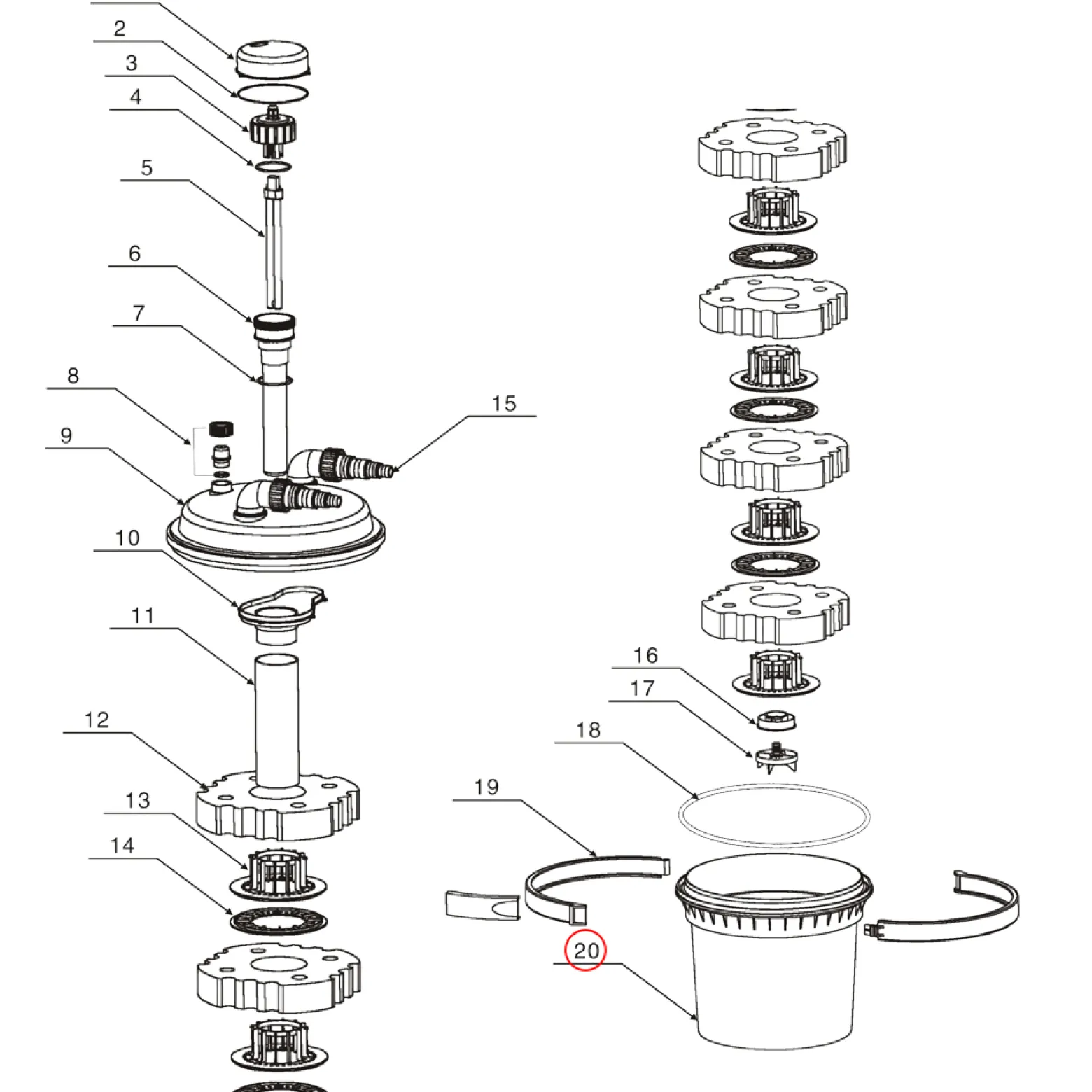 Ersatzteil: SunSun CPF-280 Druckteichfilter Filterbehälter