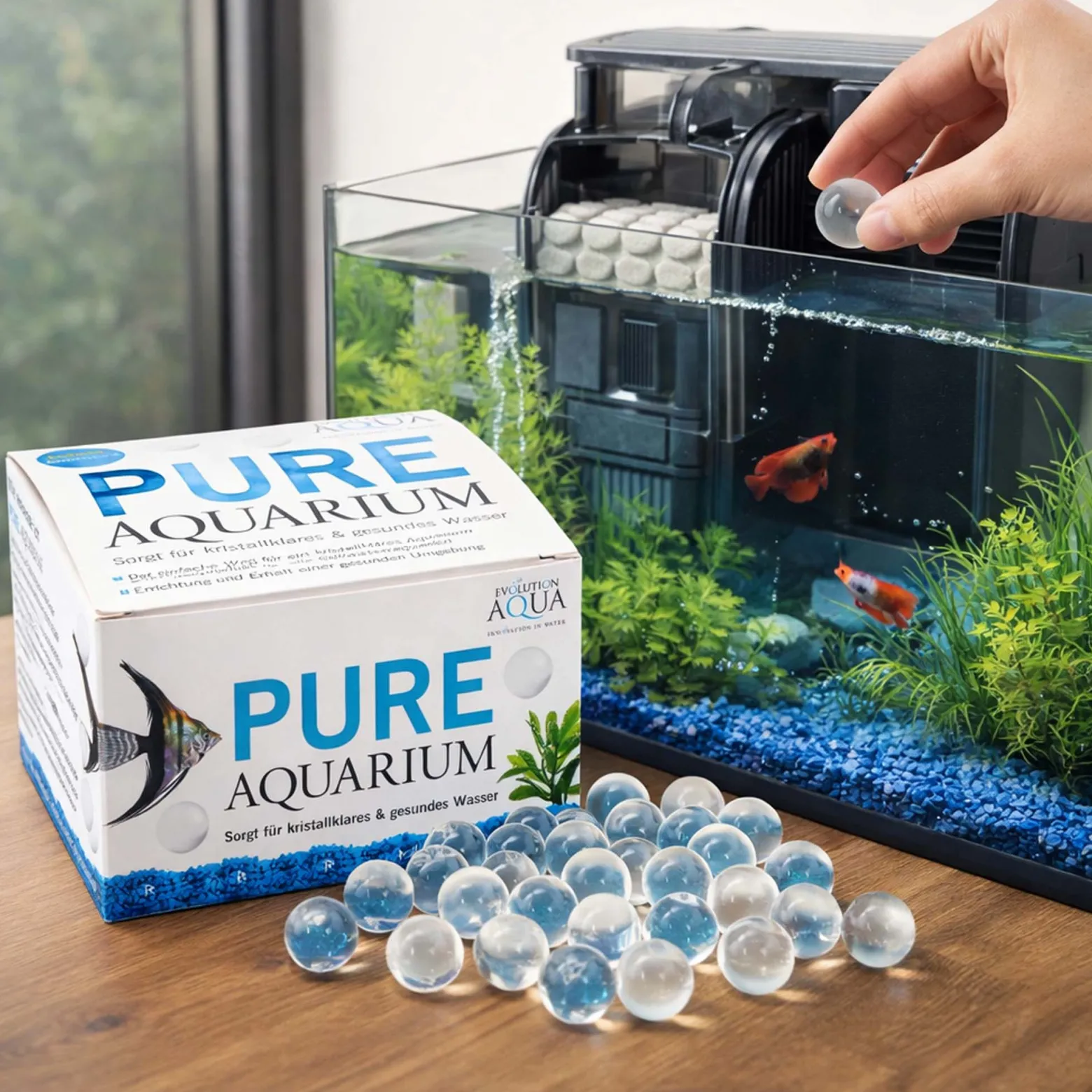 Evolution Aqua Pure Aquarium 50 Bälle mit Filterbakterien und Enzymen als Filterstarter für Aquarien und zur Aquariumpflege