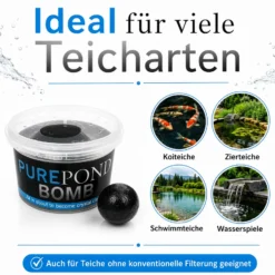 Evolution Aqua Pure Pond Bomb für Teiche bis 20.000 L, Filterbakterien und Enzyme als Biostarter für den Teich, Teichpflege