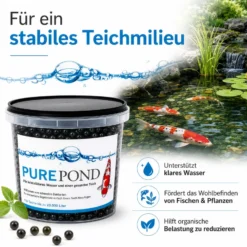 Evolution Aqua Pure Pond 1000 ml für Teiche bis 20000 l, Gelbälle Filterbakterien Biostarter für Teich und Teichfilter, Teichpflege