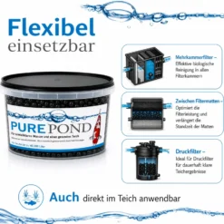 Evolution Aqua Pure Pond 2000 ml für Teiche bis 40000 l, Gelbälle Filterbakterien Biostarter für Teich und Teichfilter, Teichpflege