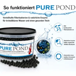 Evolution Aqua Pure Pond 2000 ml für Teiche bis 40000 l, Gelbälle Filterbakterien Biostarter für Teich und Teichfilter, Teichpflege
