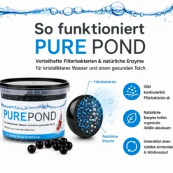 Evolution Aqua Pure Pond 500 ml für Teiche bis 10000 l, Gelbälle Filterbakterien Biostarter für Teich und Teichfilter, Teichpflege
