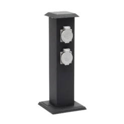 4-fach Außensteckdose Steckdosensäule Energiesäule Metall Outdoor Garten Außen IP44