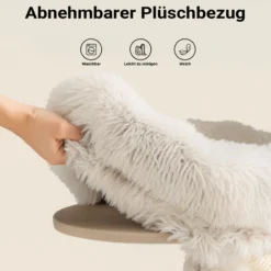 Fudajo Designer Kratzbaum in Zweigdesign 130 cm hoch, Katzenkratzbaum mit Plüsch und Sisal, Kletterbaum für Katzen, Katzenbaum mit Hängeliege