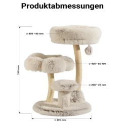 Fudajo Designer Kratzbaum 49 x 49 x 74 cm, Katzenkratzbaum mit Plüsch und Sisal, Kletterbaum für Katzen, Katzenbaum mit Spielball