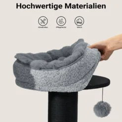 Fudajo Empire Tower 190 cm XXL Kratzbaum, Katzenbaum mit Katzenhaus, Hängeliege, Katzenbett und Papierseil-Kratzstämmen