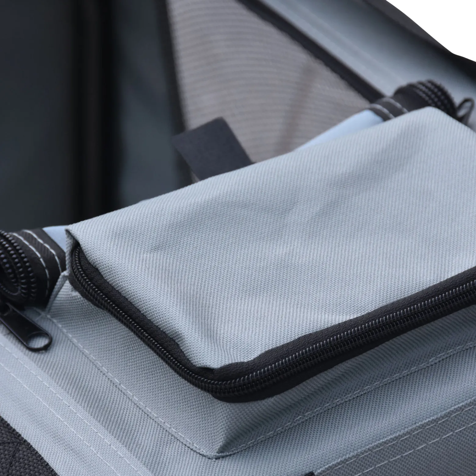 Fudajo Faltbare Transportbox für Hunde, Katzen S (50x35x35cm), robust, leicht, sicher, Hundebox mit Tragegriff und Decke, Grau