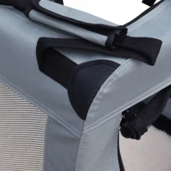 Fudajo Faltbare Transportbox für Hunde, Katzen S (50x35x35cm), robust, leicht, sicher, Hundebox mit Tragegriff und Decke, Grau