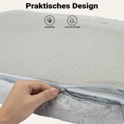 Fudajo Fenster Katzenhängematte 30 x 52 cm hellgrau, Katzenbett Hängematte bis 10 kg, Fensterliege für Katzen platzsparender Schlafplatz mit Saugnäpfen