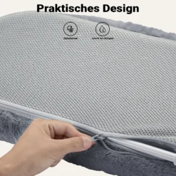 Fudajo Fenster Katzenhängematte 30 x 52 cm dunkelgrau, Katzenbett Hängematte bis 10 kg, Fensterliege für Katzen platzsparender Schlafplatz mit Saugnäpfen