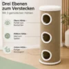 Fudajo Forest Kratztonne mehrfarbig-cremefarben Höhe 106 cm Ø 40 cm inkl. Kissen, Katzentonne mit 3 Eingängen