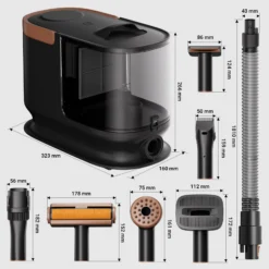 Fudajo Haustier Pflegeset schwarz, 6 in 1 Multifunktion Schermaschine, Tierhaarschneidemaschine mit Staubsauger, Pflege Paket für glänzendes Fell