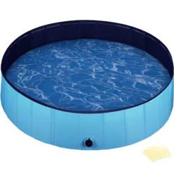 Fudajo Hundepool 100 x 30 cm rutschfestes Hundeplanschbecken, Hundeschwimmbad faltbar aus PVC, Hundebadewanne mit verstärkten Kanten, tragbarer Pool für Hunde