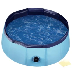 Fudajo Hundepool 80 x 20 cm rutschfestes Hundeplanschbecken, Hundeschwimmbad faltbar aus PVC, Hundebadewanne mit verstärkten Kanten, tragbarer Pool für Hunde