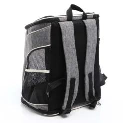 Fudajo Hunderucksack 32x27x40 cm für Welpen, Katzen und andere Haustiere bis 6 kg, faltbare Transporttasche für Reisen, Schwarz und grau