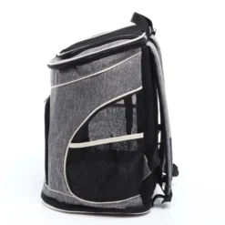 Fudajo Hunderucksack 32x27x40 cm für Welpen, Katzen und andere Haustiere bis 6 kg, faltbare Transporttasche für Reisen, Schwarz und grau