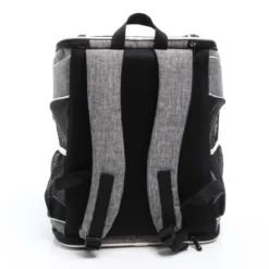 Fudajo Hunderucksack 32x27x40 cm für Welpen, Katzen und andere Haustiere bis 6 kg, faltbare Transporttasche für Reisen, Schwarz und grau