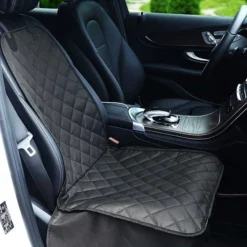 Fudajo Hunde Sitzbezug fürs Auto 100x50cm, Wasserfester und kratzfester Vordersitz Schoner gegen Schmutz, Hundedecke als Autoschondecke in Schwarz