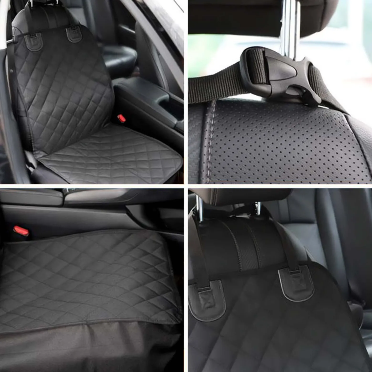 Fudajo Hunde Sitzbezug fürs Auto 100x50cm, Wasserfester und kratzfester Vordersitz Schoner gegen Schmutz, Hundedecke als Autoschondecke in Schwarz