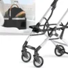 Fudajo 2in1 Hundebuggy zusammenklappbar in schwarz, Hundewagen aus Aluminium mit abnehmbarer Hundetragetasche, für kleine bis mittlere Hunde und Katzen