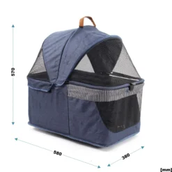 Fudajo 2in1 Hundebuggy zusammenklappbar in Blau, Hundewagen mit abnehmbarer Hundetragetasche, für kleine bis mittlere Hunde und Katzen