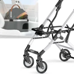 Fudajo 2in1 Hundebuggy zusammenklappbar in Grau, Hundewagen aus Aluminium mit abnehmbarer Hundetragetasche, für kleine bis mittlere Hunde und Katzen