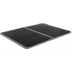 Fudajo Katzenstreu Matte faltbar 75 x 55 cm, Katzenklo Matte wasserdicht, Katzenstreu Auffangmatte mit 2 Schichten, Matte für Katzenklo im Wabendesign