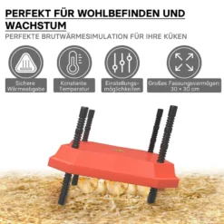 Fudajo Küken-Wärmeplatte 30x30cm 50W Heizplatte mit Temperaturregler für 20-25 Küken zur Kunstbrut