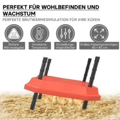 Fudajo Küken-Wärmeplatte 40x40cm 42W Heizplatte mit Temperaturregler für 30-35 Küken zur Kunstbrut