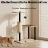 Fudajo Kratzbaum aus Metall 40 x 30 x 62 cm mit Sisal, Kratzmöbel mit Kratzbrett, Katzenbaum mit großer Liegefläche und modernem Design
