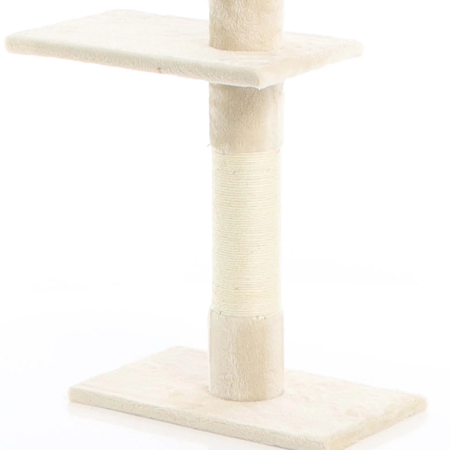 Fudajo Kratzbaum deckenhoch 230–276 cm in Beige, Katzenkratzbaum mit 4 Ebenen, Katzenbaum Deckenspanner höhenverstellbar, Katzenmöbel mit Sisal