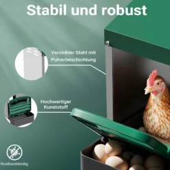 Fudajo Legenest mit Auffangschale 27 x 52 x 48 cm, Legekasten für Hühner, Hühnernest mit Lüftungslöcher für Luftzirkulation, Kunststoff Abrollnest für Wandmontage
