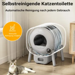 Fudajo Selbstreinigende Katzentoilette 76 L, Katzenklo automatisch 55 x 50 x 66,5 cm, elektrisches Katzen Klo mit App-Steuerung und USB-Anschluss