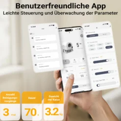 Fudajo Selbstreinigende Katzentoilette 76 L, Katzenklo automatisch 55 x 50 x 66,5 cm, elektrisches Katzen Klo mit App-Steuerung und USB-Anschluss
