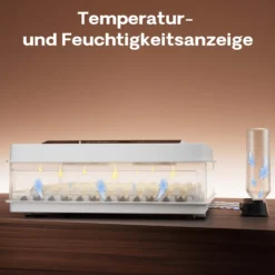 Fudajo Vollautomatischer Flächenbrüter für 128 Eier, Inkubator 110 W mit Wendesystem, Brutautomat mit Temperatursteuerung und Feuchtigskeitsregulierung, Brutkasten zum Eier ausbrüten