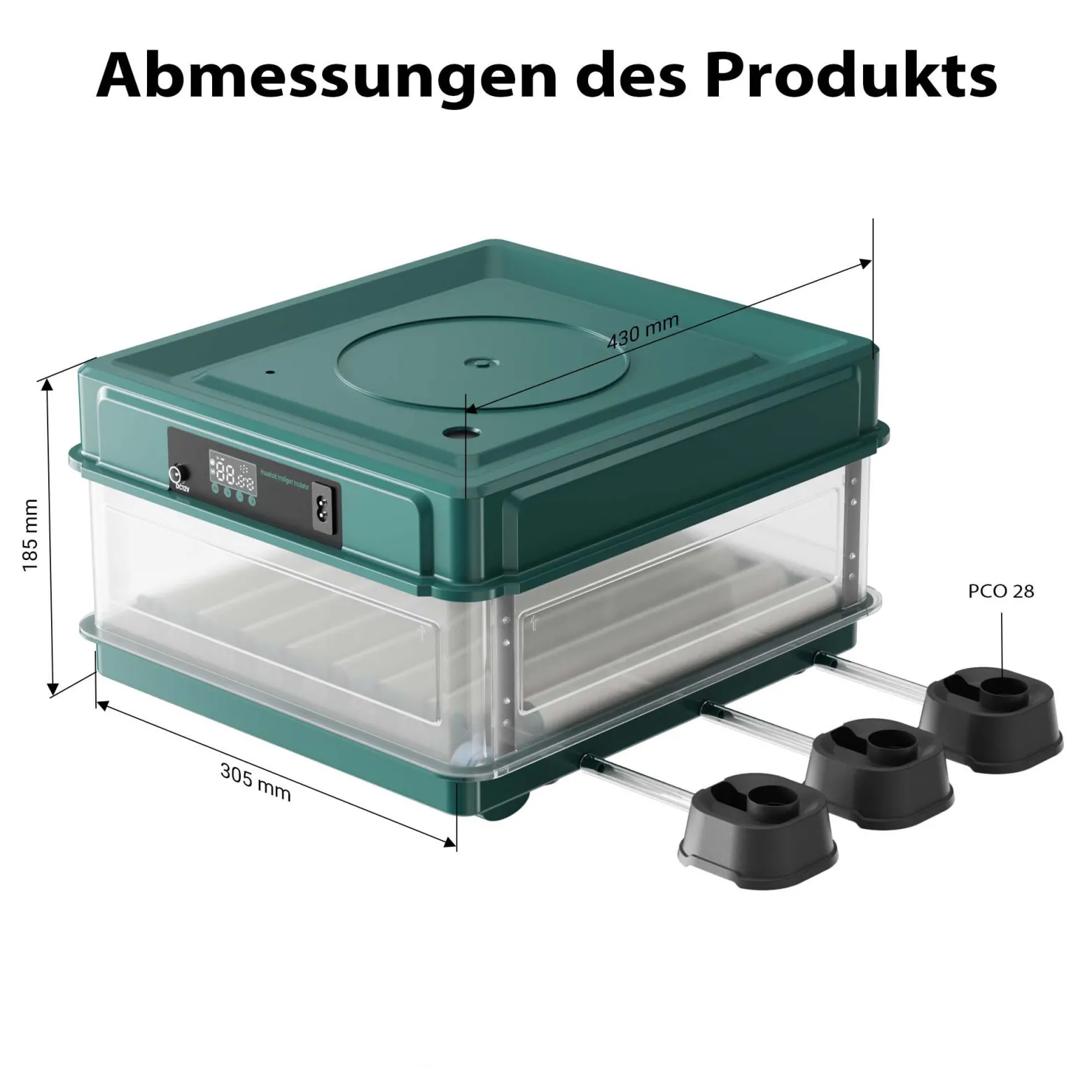 Fudajo Vollautomatischer Flächenbrüter für 30 Eier, Inkubator 40 W mit Wendesystem, Brutautomat mit Temperatursteuerung und Feuchtigskeitsregulierung, Brutkasten zum Eier ausbrüten