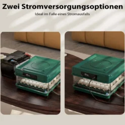 Fudajo Vollautomatischer Flächenbrüter für 30 Eier, Inkubator 40 W mit Wendesystem, Brutautomat mit Temperatursteuerung und Feuchtigskeitsregulierung, Brutkasten zum Eier ausbrüten